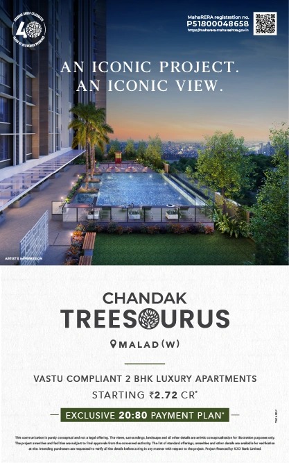 Elevation of Chandak Treesourus residences in Malad West, Mumbai
