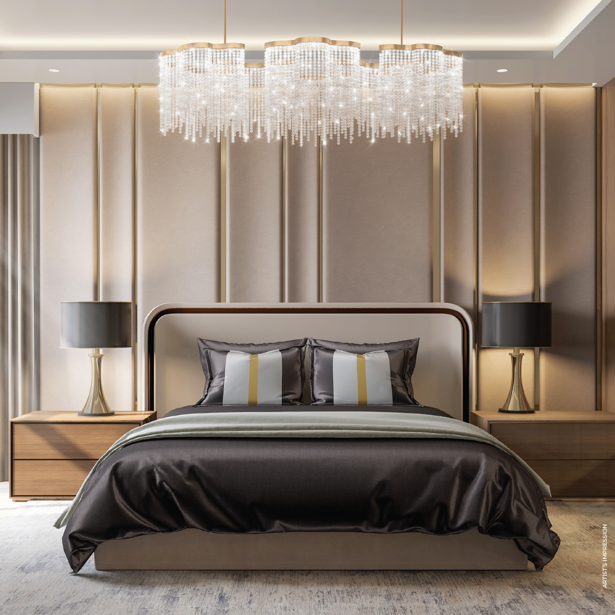 3 BHK master bedroom at Chandak Treesourus